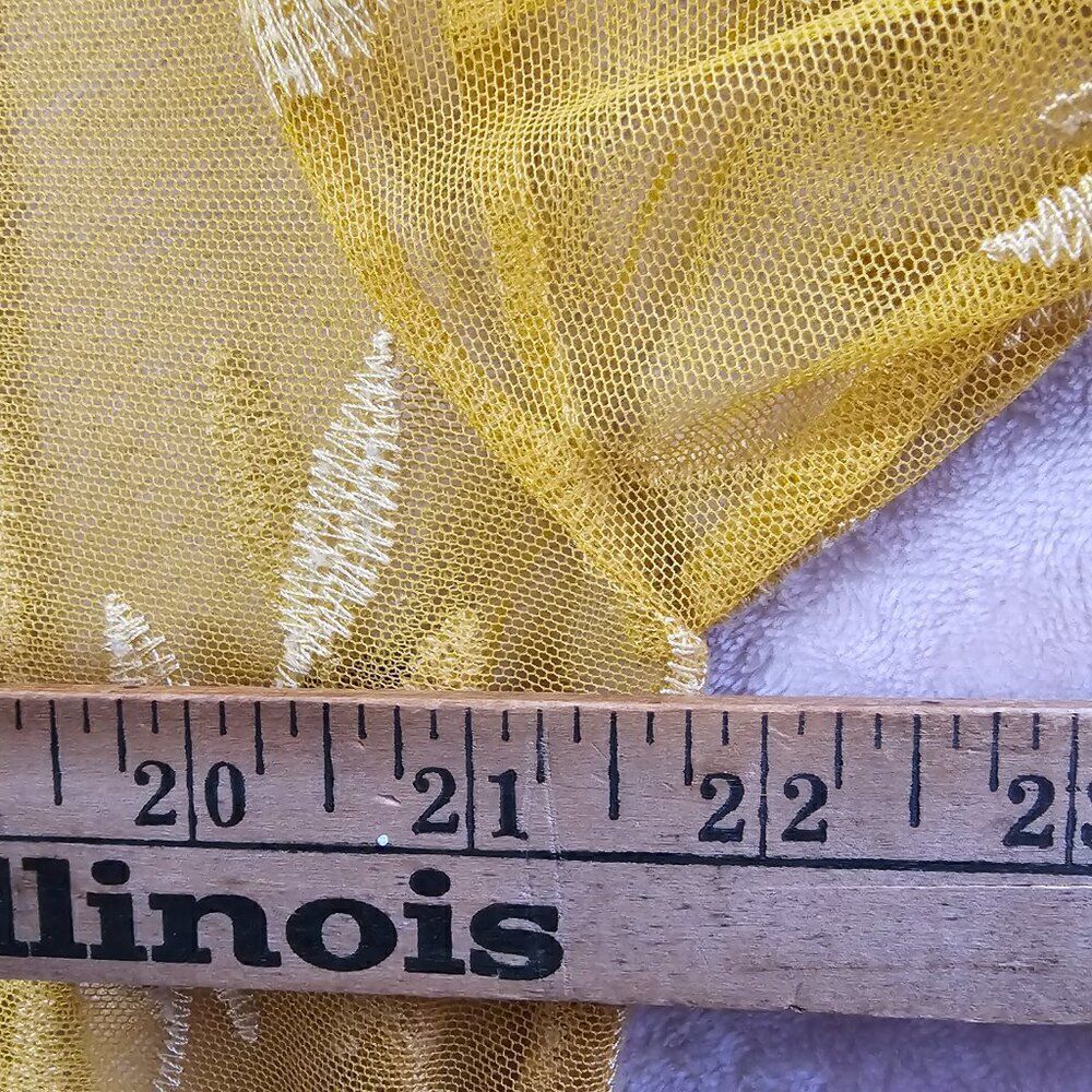 EUC LIKE NEW BLUE RAIN MUSTARD LACE EMBROIDERED BOHO KIMONO TOP SIZE M - Picture 12 of 13